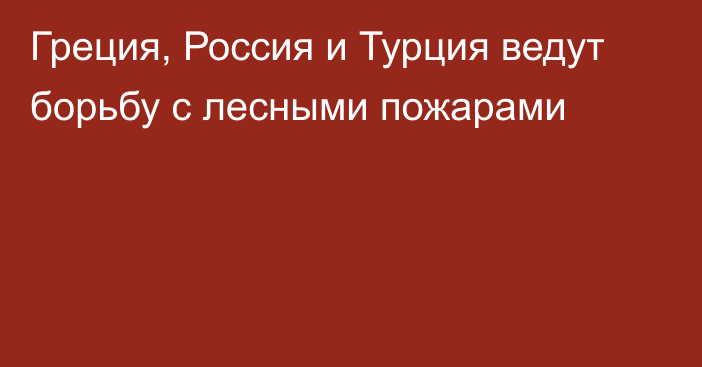 Греция, Россия и Турция ведут борьбу с лесными пожарами