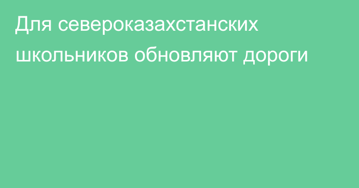 Для североказахстанских школьников обновляют дороги