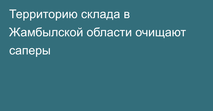 Территорию склада в Жамбылской области очищают саперы