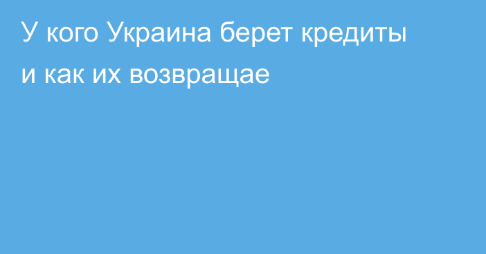 У кого Украина берет кредиты и как их возвращае