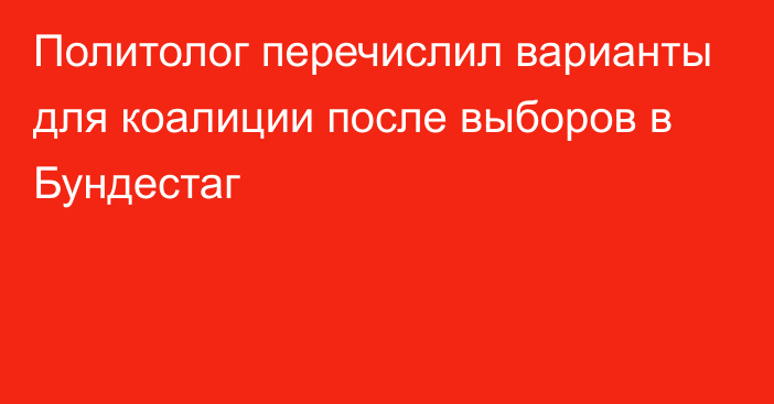 Политолог перечислил варианты для коалиции после выборов в Бундестаг