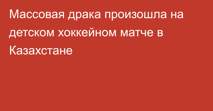 Массовая драка произошла на детском хоккейном матче в Казахстане