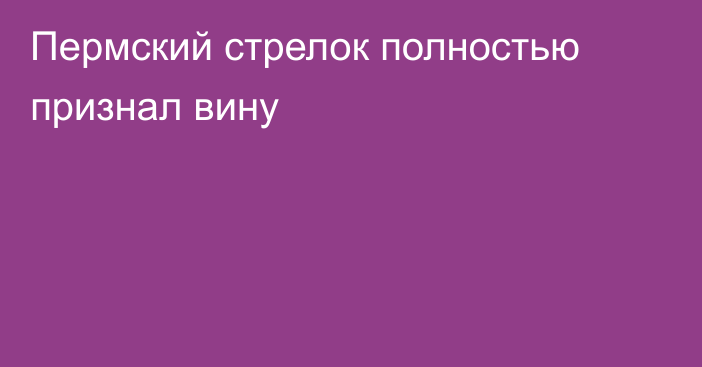 Пермский стрелок полностью признал вину