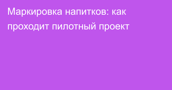 Маркировка напитков: как проходит пилотный проект