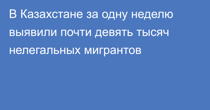 В Казахстане за одну неделю выявили почти девять тысяч нелегальных мигрантов