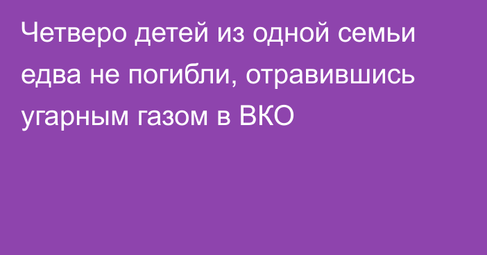 Четверо детей из одной семьи едва не погибли, отравившись угарным газом в ВКО