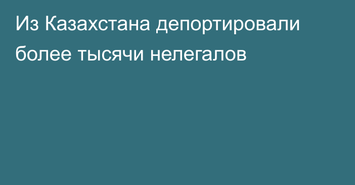 Из Казахстана депортировали более тысячи нелегалов