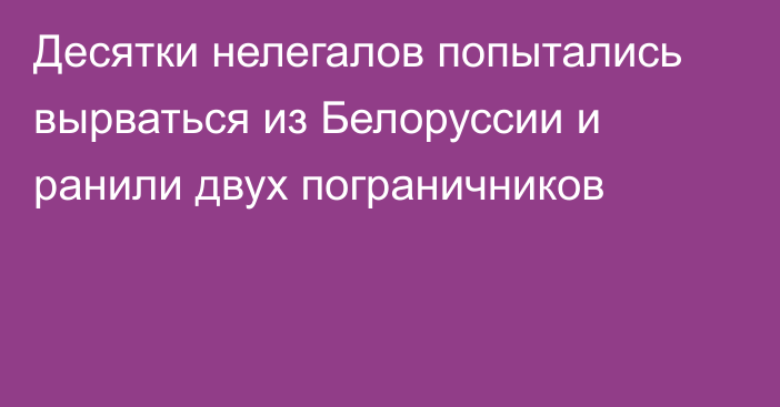 Десятки нелегалов попытались вырваться из Белоруссии и ранили двух пограничников