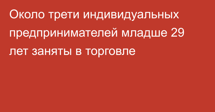 Около трети индивидуальных предпринимателей младше 29 лет заняты в торговле