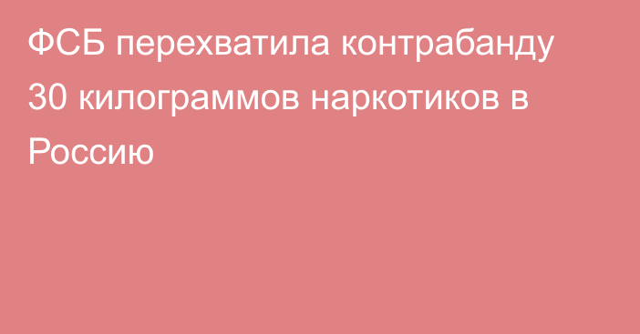 ФСБ перехватила контрабанду 30 килограммов наркотиков в Россию