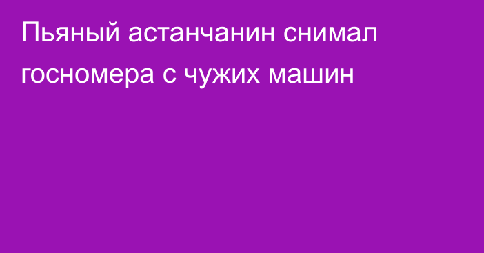 Пьяный астанчанин снимал госномера с чужих машин