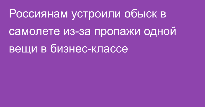 Россиянам устроили обыск в самолете из-за пропажи одной вещи в бизнес-классе