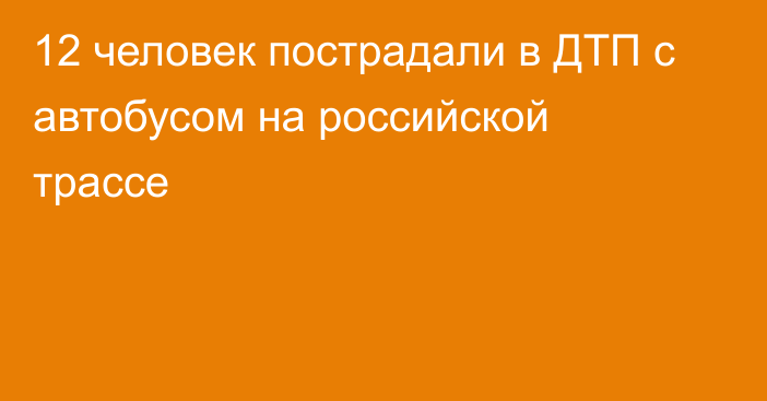 12 человек пострадали в ДТП с автобусом на российской трассе