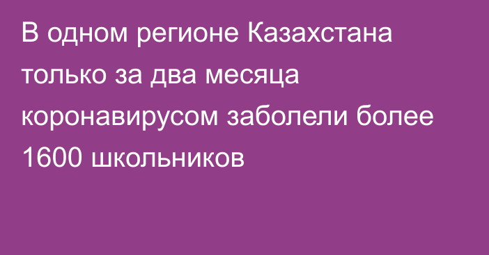 В одном регионе Казахстана только за два месяца коронавирусом заболели более 1600 школьников