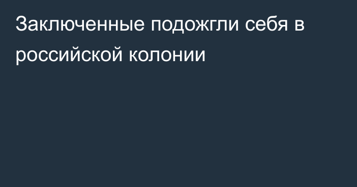 Заключенные подожгли себя в российской колонии