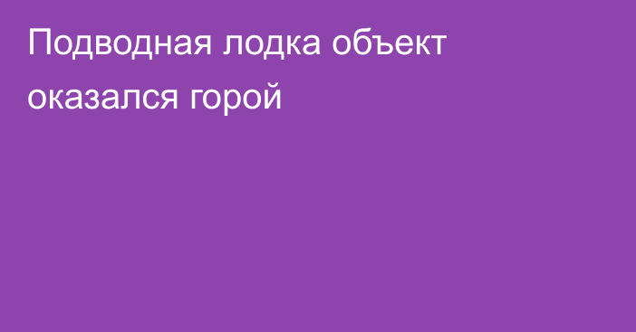 Подводная лодка объект оказался горой