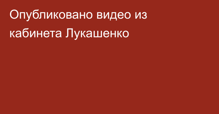 Опубликовано видео из кабинета Лукашенко