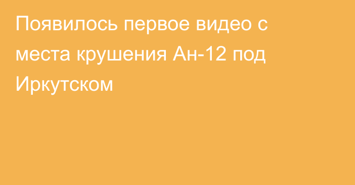 Появилось первое видео с места крушения Ан-12 под Иркутском