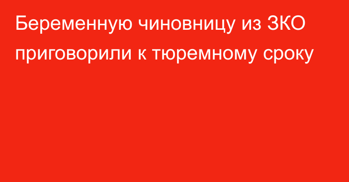 Беременную чиновницу из ЗКО приговорили к тюремному сроку