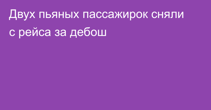 Двух пьяных пассажирок сняли с рейса за дебош