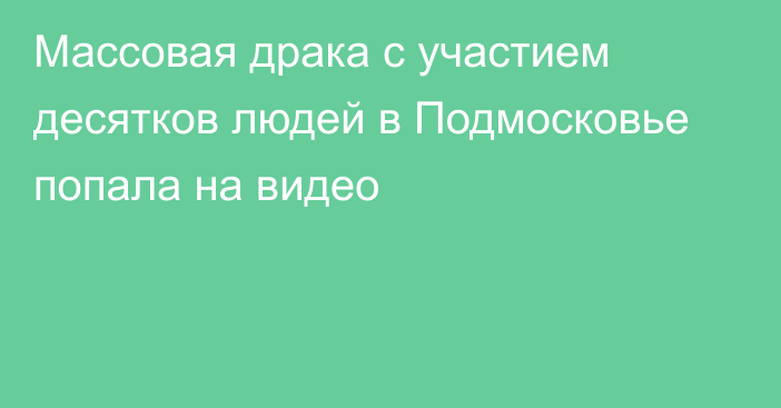 Массовая драка с участием десятков людей в Подмосковье попала на видео