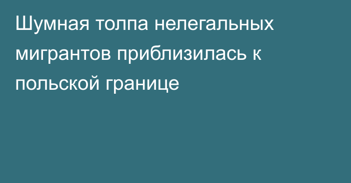 Шумная толпа нелегальных мигрантов приблизилась к польской границе