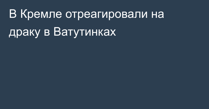 В Кремле отреагировали на драку в Ватутинках