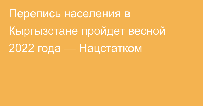 Перепись населения в Кыргызстане пройдет весной 2022 года — Нацстатком