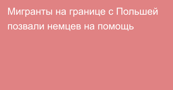 Мигранты на границе с Польшей позвали немцев на помощь