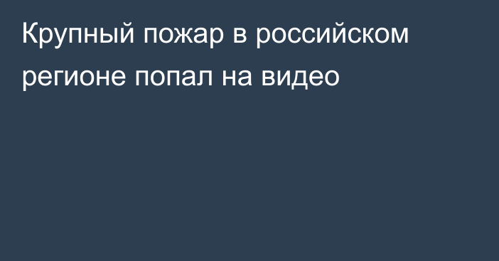 Крупный пожар в российском регионе попал на видео