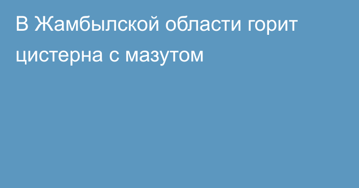 В Жамбылской области горит цистерна с мазутом