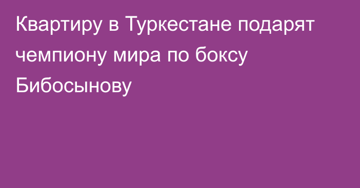 Квартиру в Туркестане подарят чемпиону мира по боксу Бибосынову