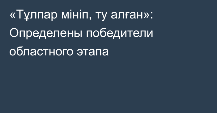 «Тұлпар мініп, ту алған»: Определены победители областного этапа