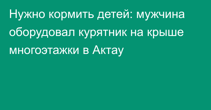 Нужно кормить детей: мужчина оборудовал курятник на крыше многоэтажки в Актау