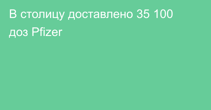 В столицу доставлено 35 100 доз Pfizer