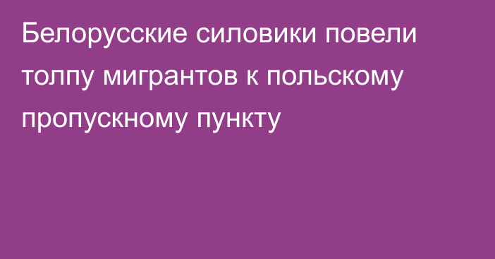 Белорусские силовики повели толпу мигрантов к польскому пропускному пункту