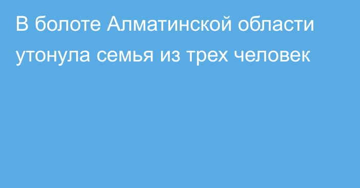 В болоте Алматинской области утонула семья из трех человек