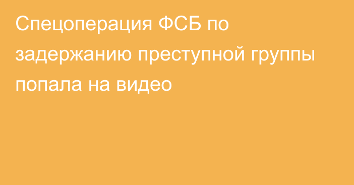 Спецоперация ФСБ по задержанию преступной группы попала на видео