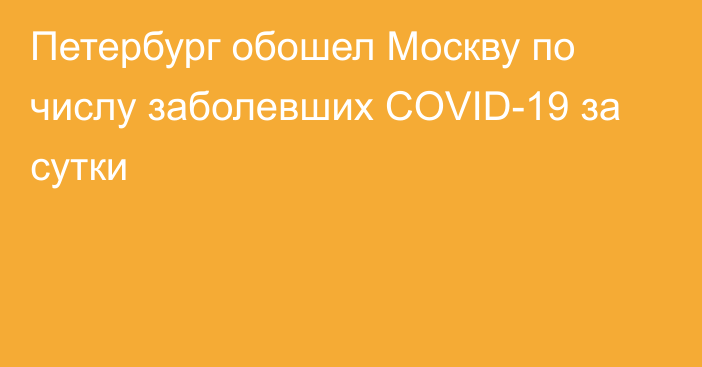 Петербург обошел Москву по числу заболевших COVID-19 за сутки