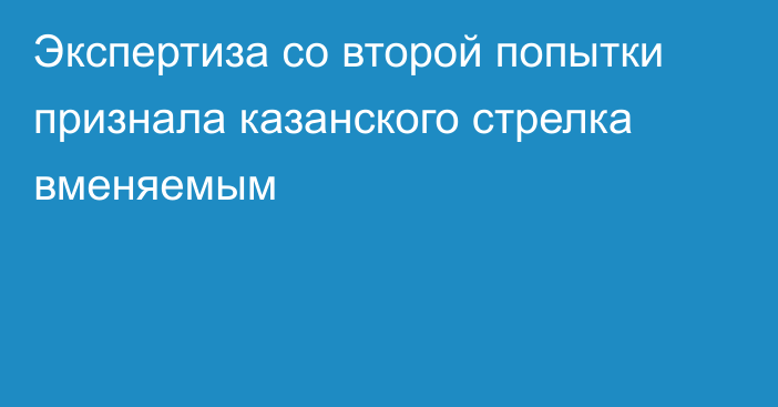 Экспертиза со второй попытки признала казанского стрелка вменяемым