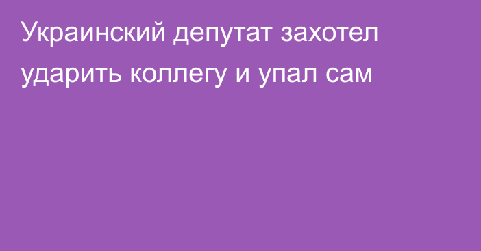 Украинский депутат захотел ударить коллегу и упал сам