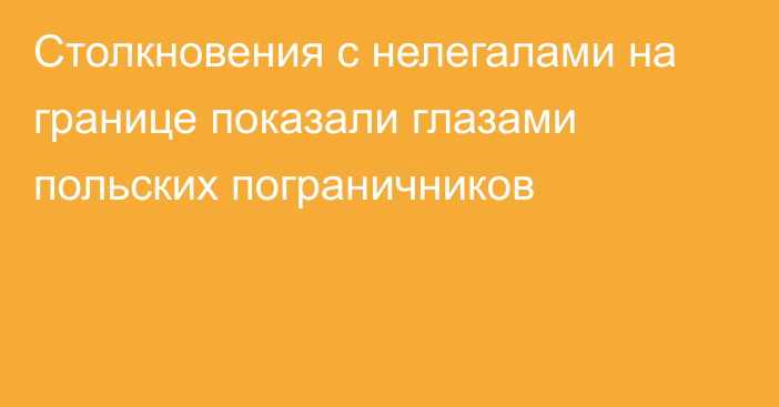 Столкновения с нелегалами на границе показали глазами польских пограничников