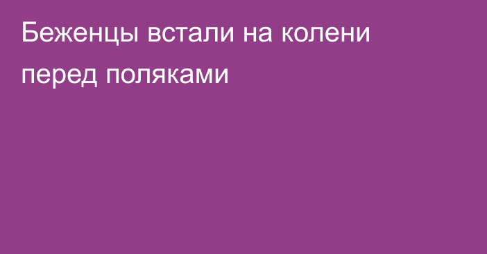 Беженцы встали на колени перед поляками