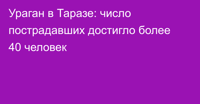 Ураган в Таразе: число пострадавших достигло более 40 человек