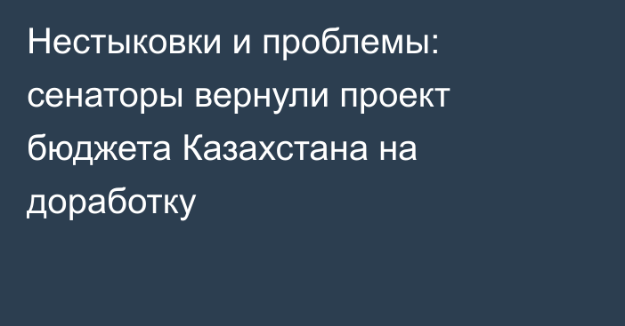 Нестыковки и проблемы: сенаторы вернули проект бюджета Казахстана на доработку