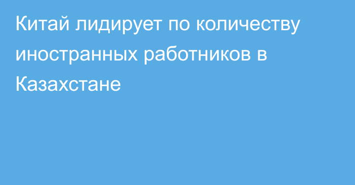 Китай лидирует по количеству иностранных работников в Казахстане