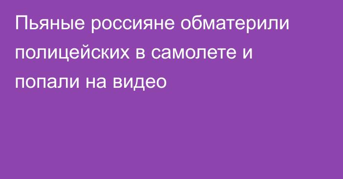 Пьяные россияне обматерили полицейских в самолете и попали на видео