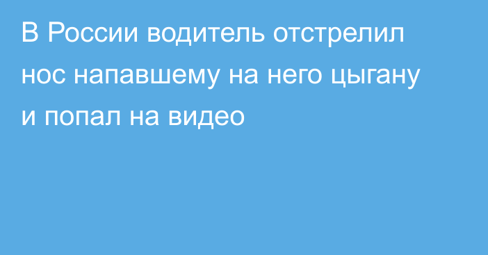 В России водитель отстрелил нос напавшему на него цыгану и попал на видео