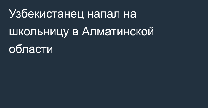 Узбекистанец напал на школьницу в Алматинской области