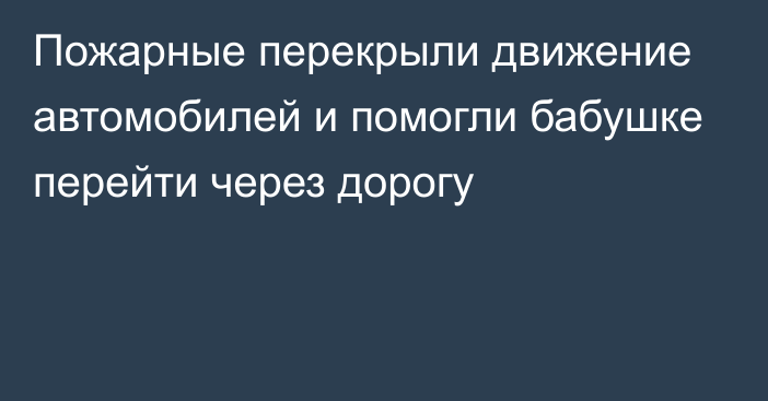 Пожарные перекрыли движение автомобилей и помогли бабушке перейти через дорогу